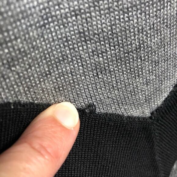 WHBM gray black chevron open front draped cardigan size Small - Picture 12 of 14